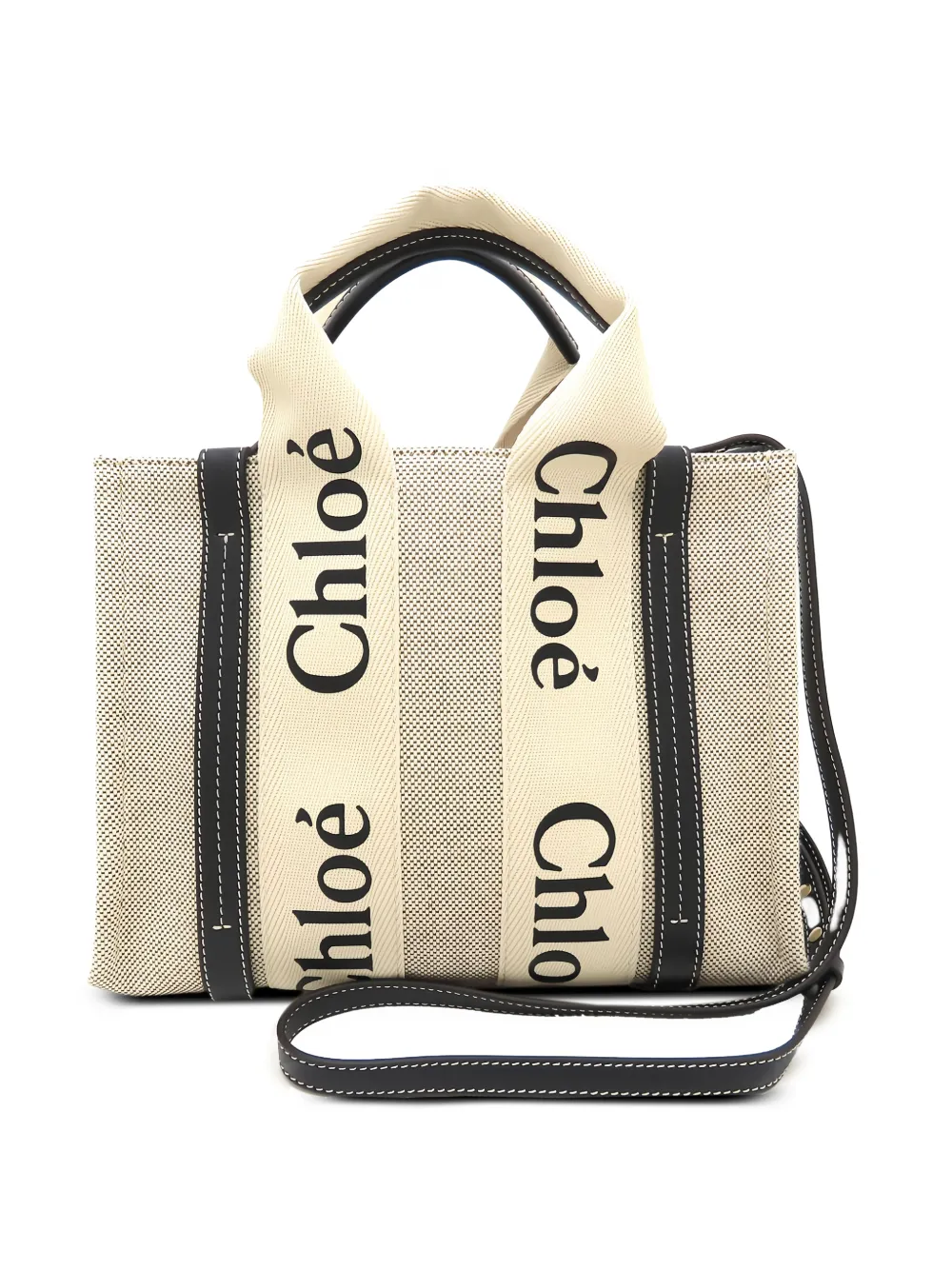 Chloé Pre-Owned 2021-2026 Small Canvas Woody satchel - Nude