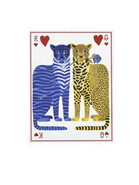 Inoui Editions toalla de playa King & Queen con ribete de flecos
