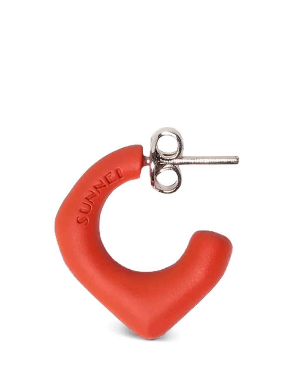 Sunnei logo-embossed half-hoop earring - Arancione