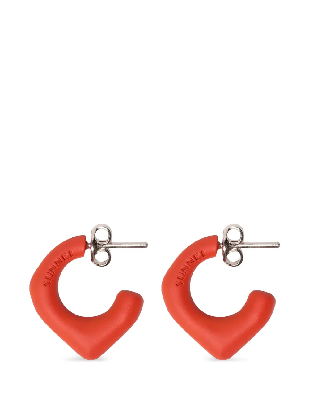 Sunnei logo-embossed half-hoop earring - Arancione