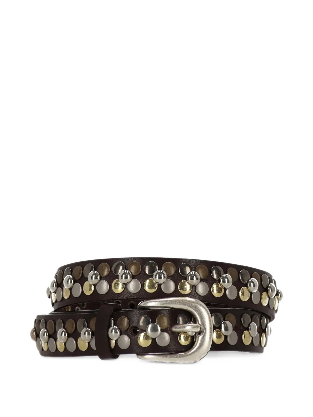 Orciani stud-embellished leather belt - Braun