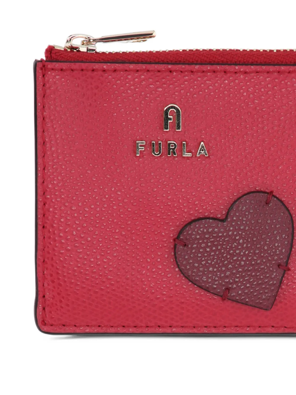 Furla heart-patch leather cardholder Rood