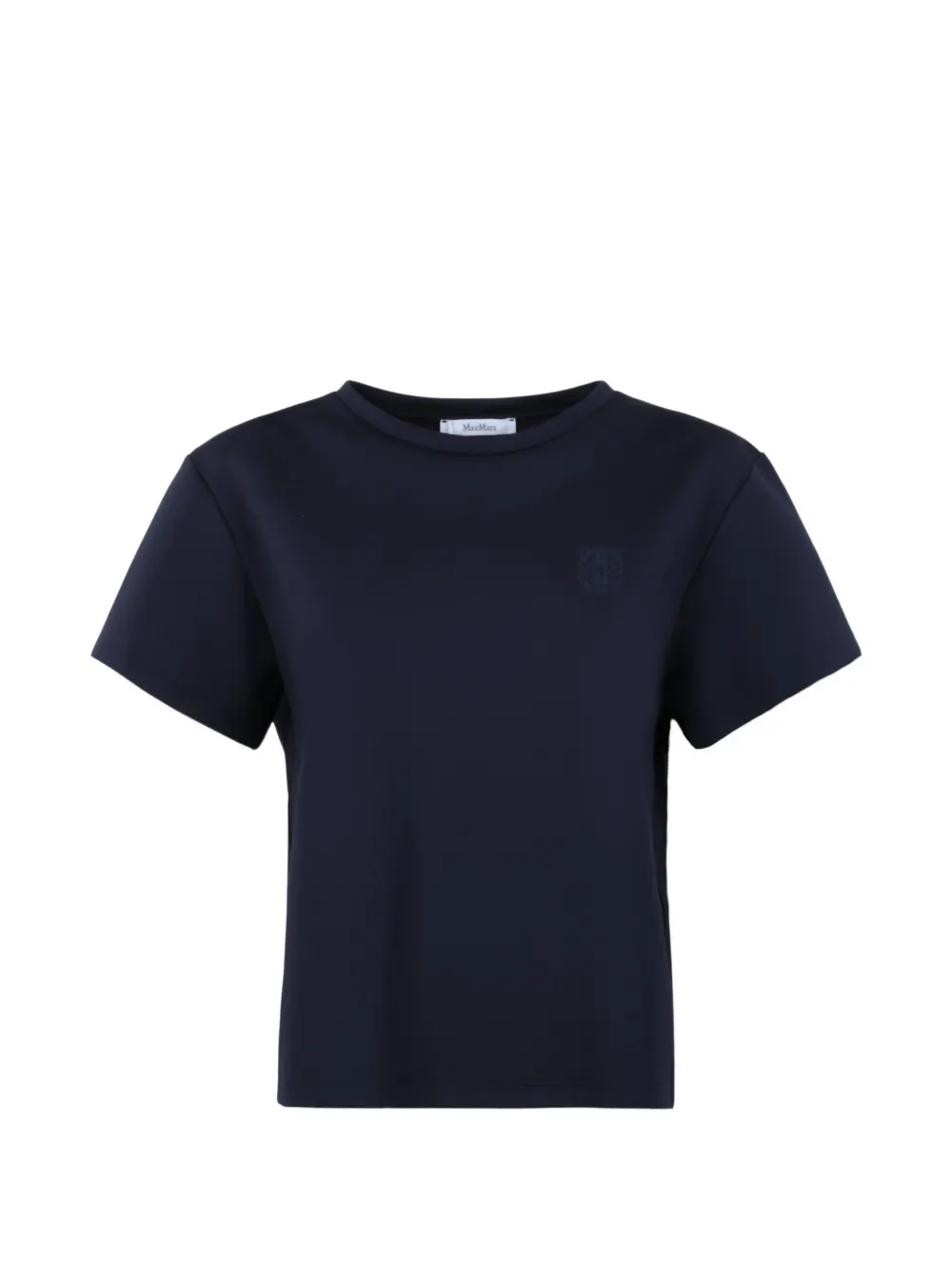 Max Mara Quagga logo-embroidered T-shirt Blauw