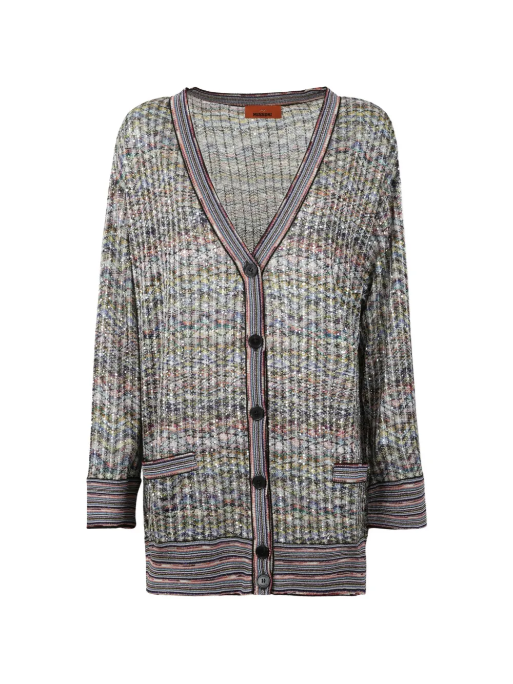 Missoni oversized viscose-blend cardigan with sequins Grijs