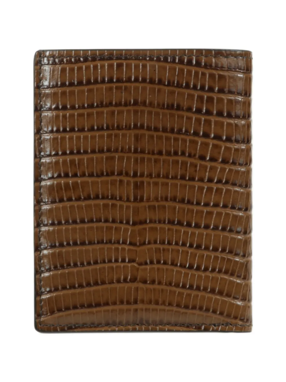 TOM FORD croc-effect bi-fold cardholder - Marrone