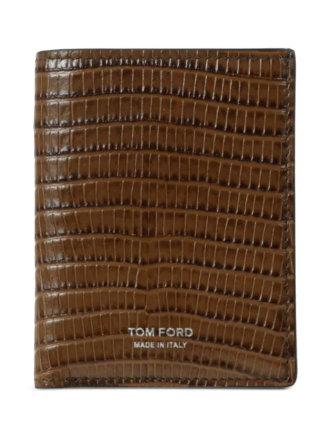 TOM FORD tarjetero plegable con efecto de piel de cocodrilo