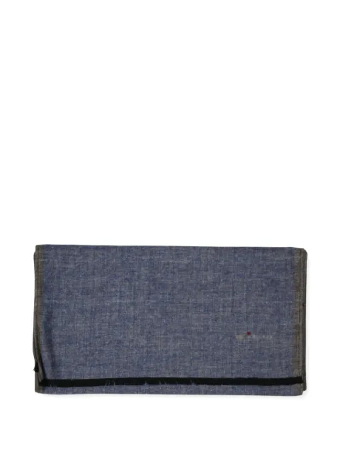 Kiton double-face frayed scarf