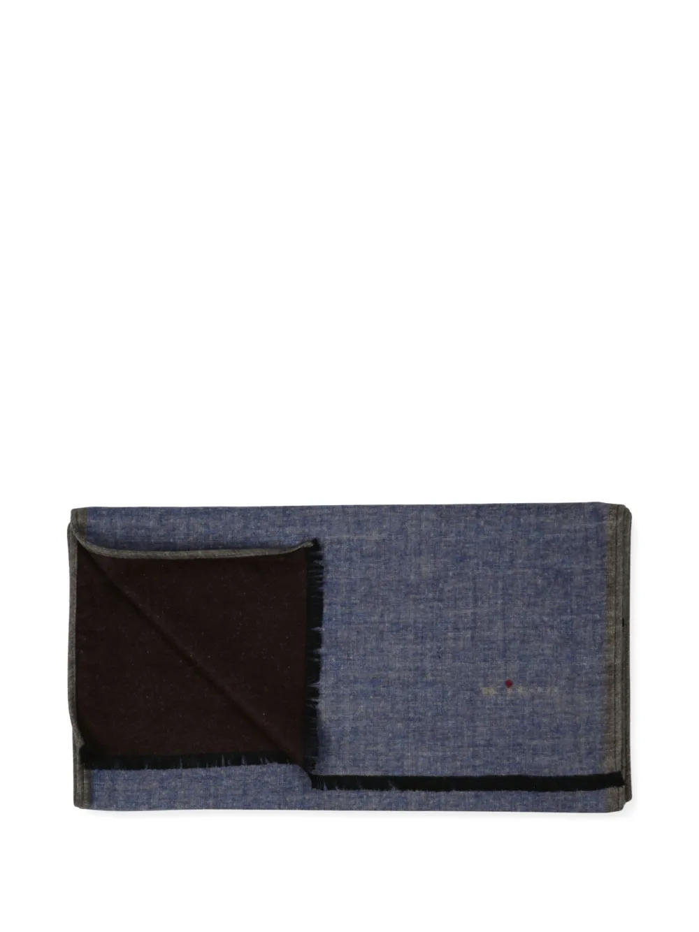 Kiton double-face frayed scarf Blauw