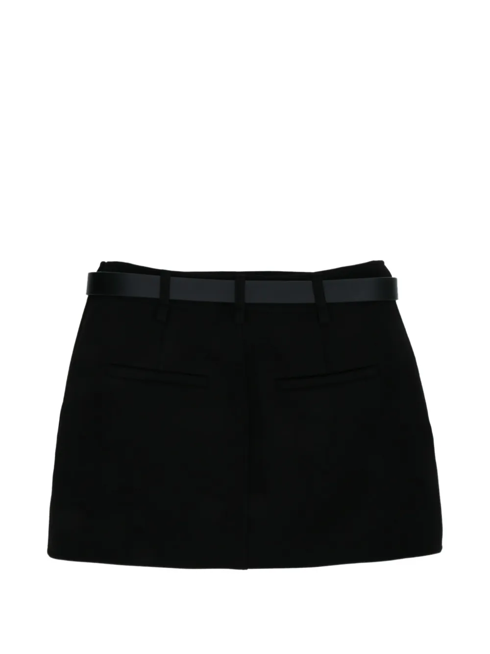 Elisabetta Franchi double layer crêpe miniskirt with belt Zwart