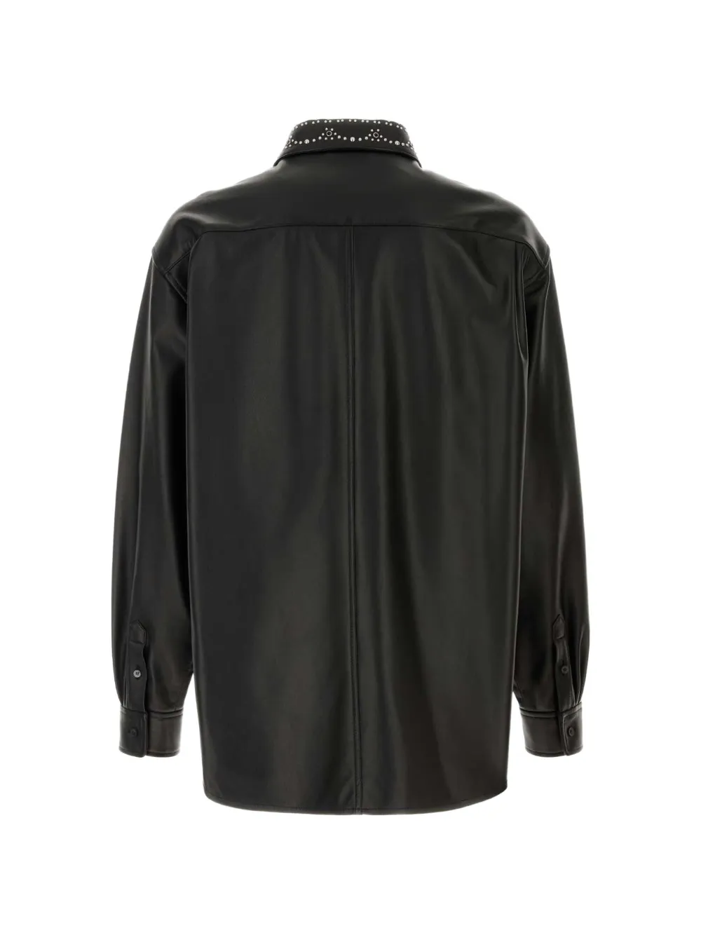 Marni stud-embellished leather shirt Zwart