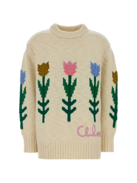 Chloé oversized logo sweater in a wool knit