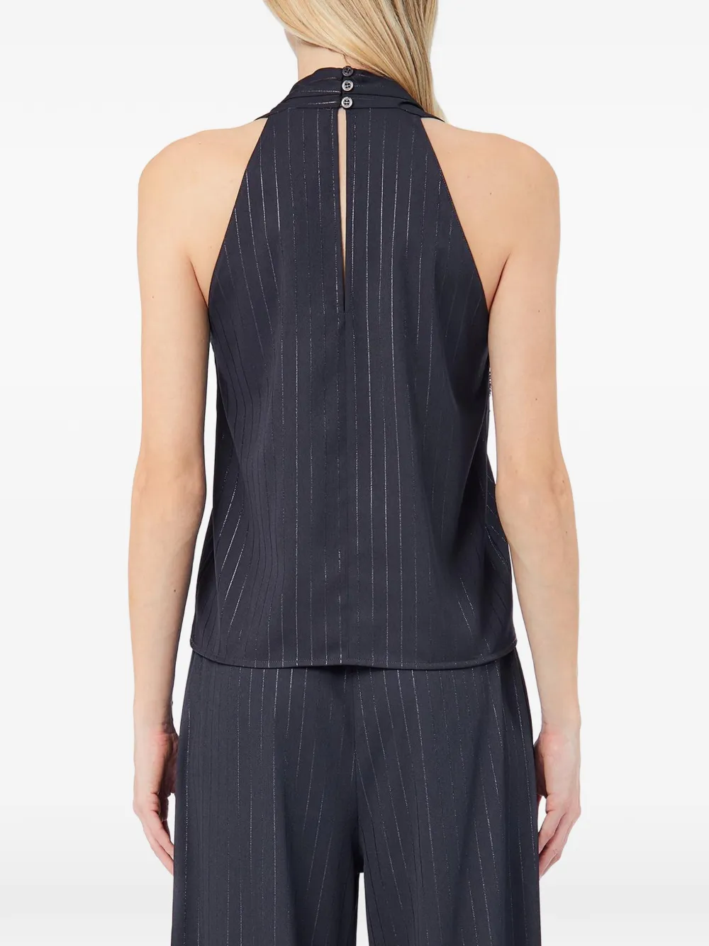LIU JO bead-embellished pinstripe top Blauw