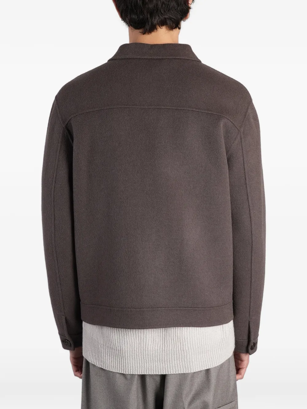 Low Brand Button-up shirtjack met opgestikte zak Bruin