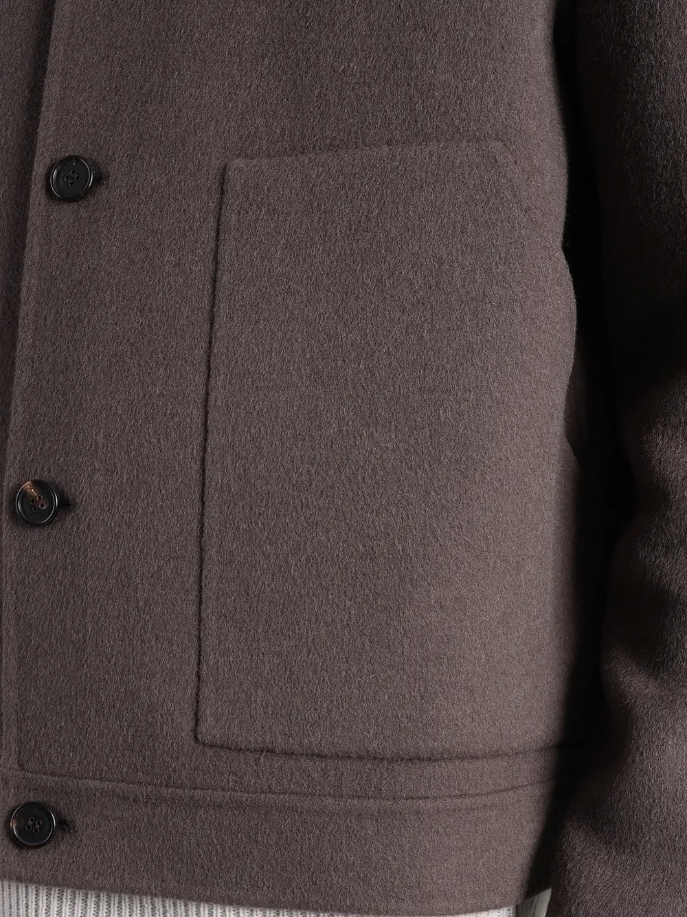 Low Brand Button-up shirtjack met opgestikte zak Bruin