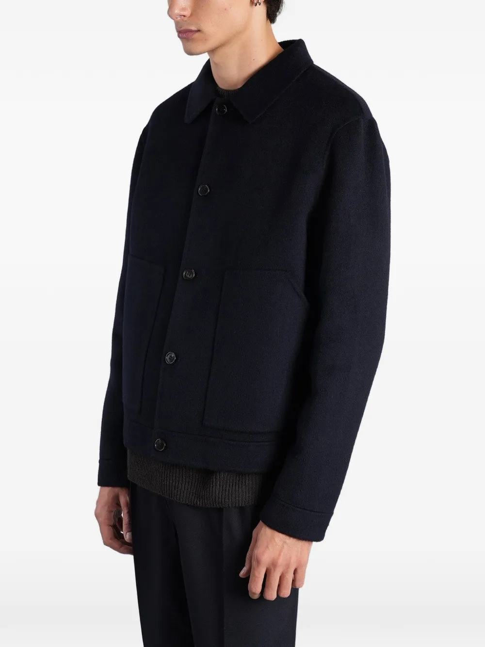 Low Brand button-up patch-pocket jacket Blauw