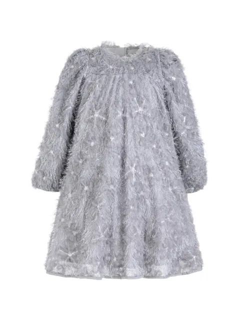 Sweet Cactus sequin-embellished feathered A-line midi dress