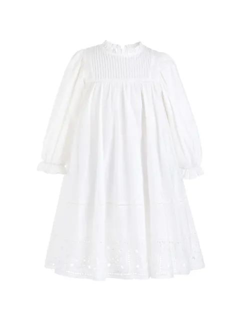 Sweet Cactus eyelet-embroidered pin-tucked midi dress
