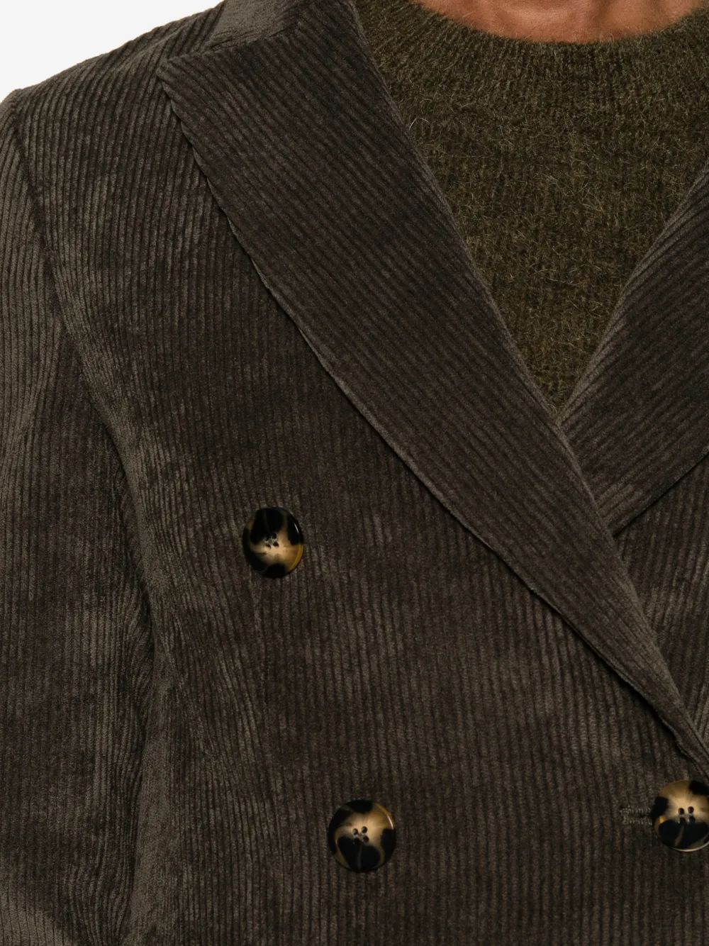NINA 14.7 double-breasted corduroy blazer Bruin