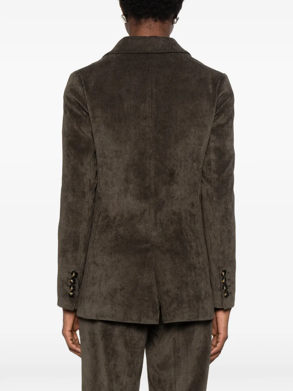 NINA 14.7 double-breasted corduroy blazer Bruin