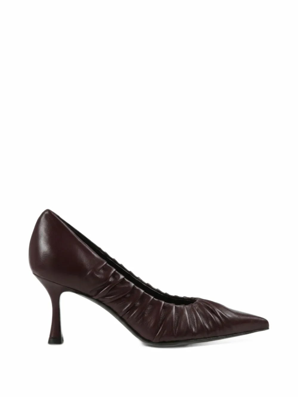 Guglielmo Rotta Adele Ruched Leather Pumps In Brown