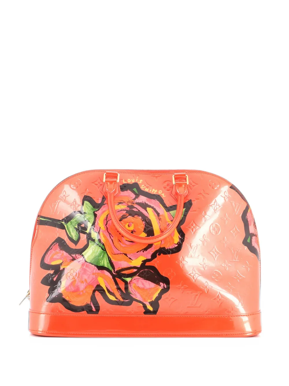 Louis Vuitton Pre-Owned Borsa a tracolla Alma GM Limited Edition in pelle Monogram Vernis Roses - Arancione