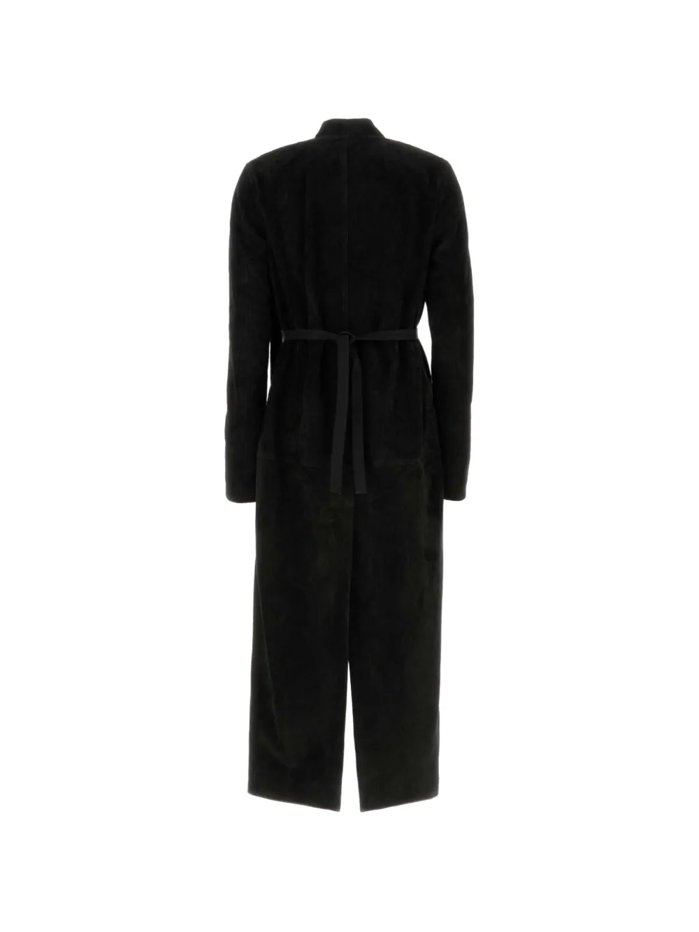 Rick Owens suede wrap-around coat Zwart