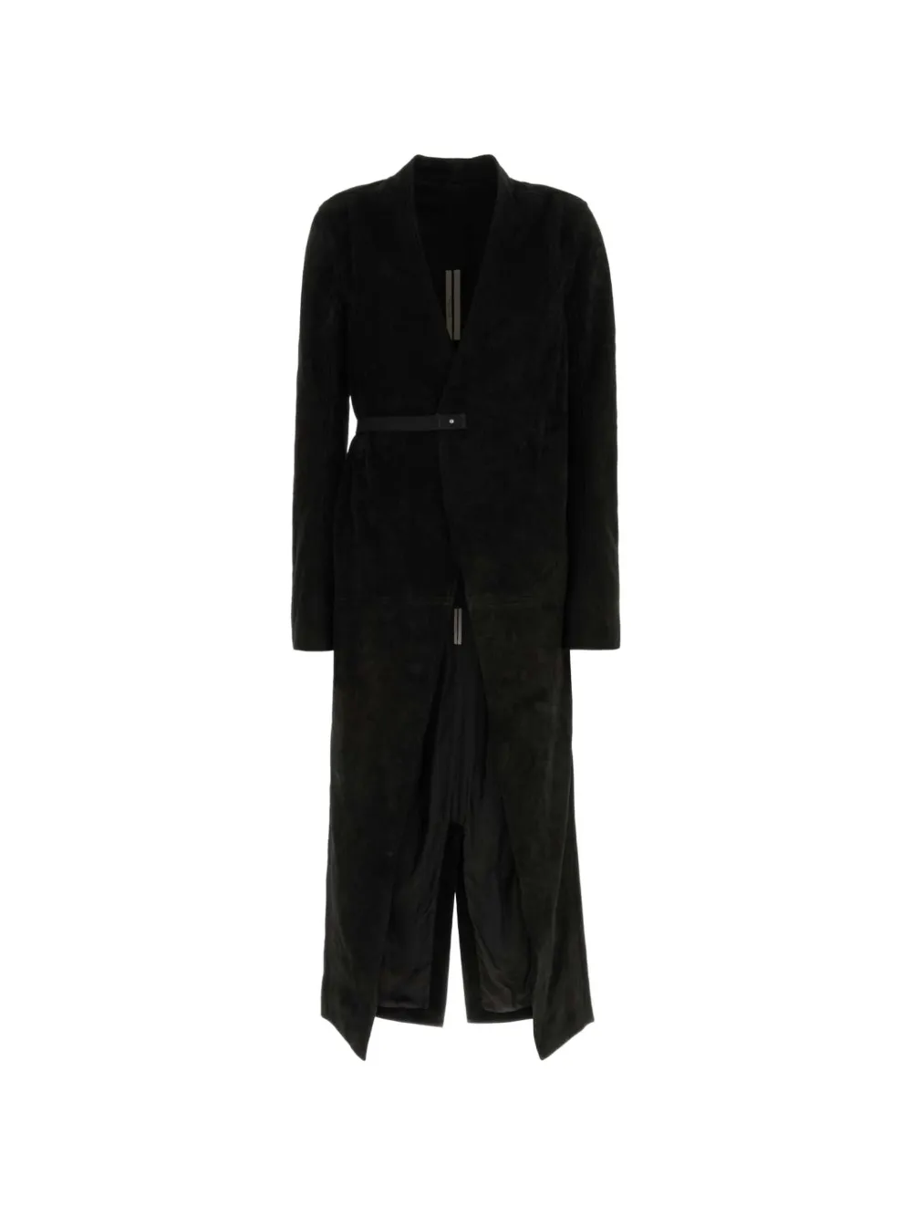 Rick Owens suede wrap-around coat - Schwarz