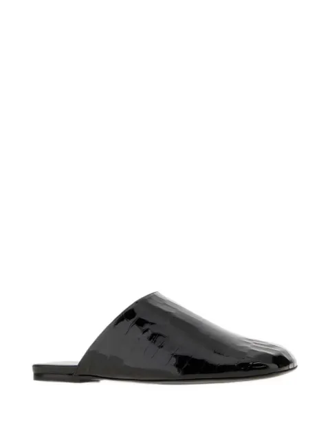 Stuart Weitzman croc-effect patent-leather flat mules