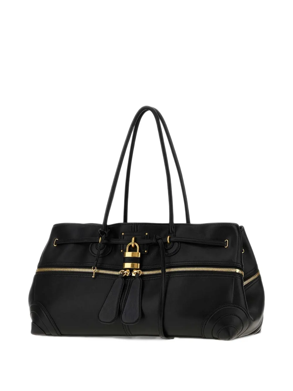 Chloé large Paddington Sling East-West bag in soft leather Zwart