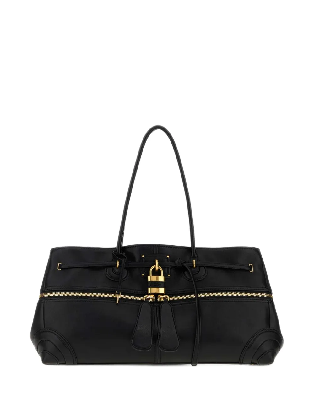 Chloé large Paddington Sling East-West bag in soft leather - Nero
