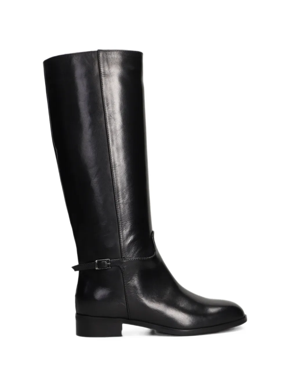 Julie Dee Buckle-detail Leather Boots In Black