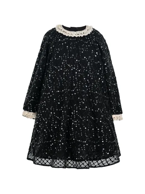 Sweet Cactus sequin-embellished lace-trim midi dress