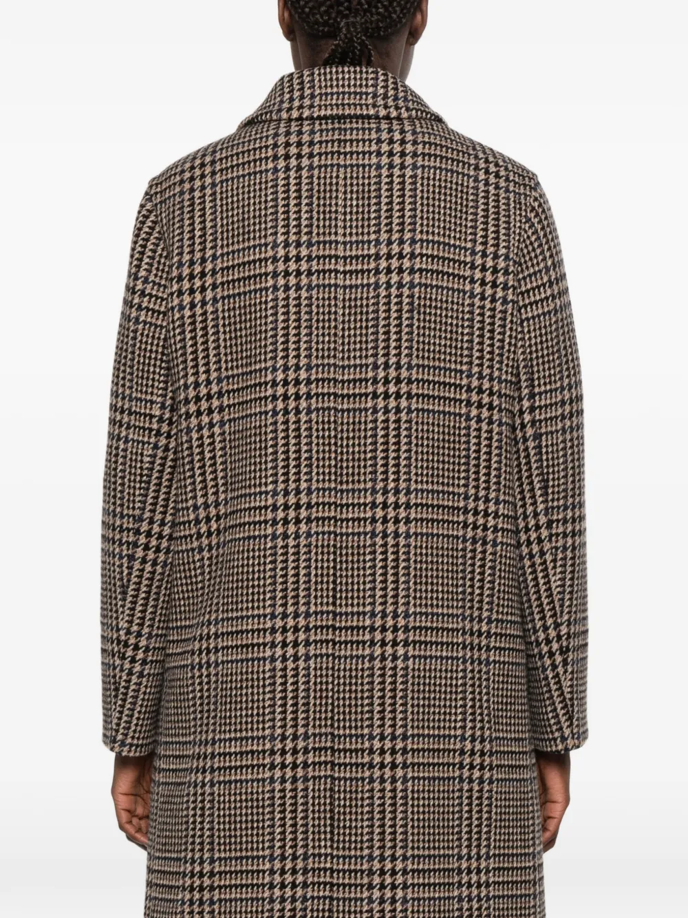 Tagliatore Prince of Wales-check single-breasted coat Beige