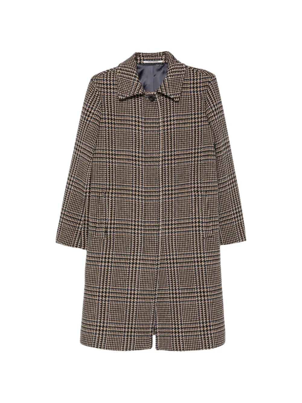 Tagliatore Prince of Wales-check single-breasted coat Beige