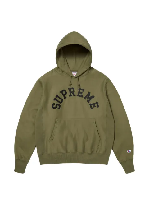 Supreme x Champion logo-patch hoodie