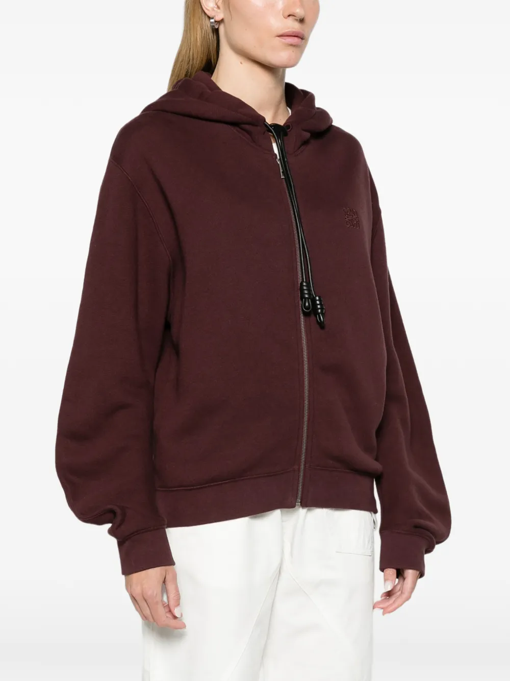 LOEWE Flamenco hoodie in cotton and cashmere Paars