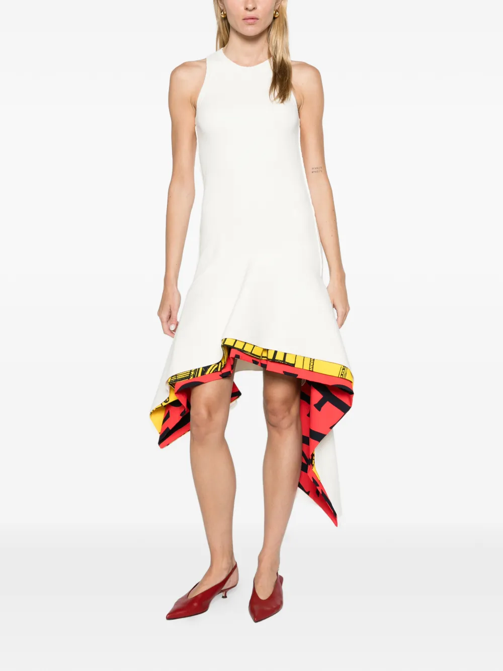 LOEWE knitted asymmetric dress Wit