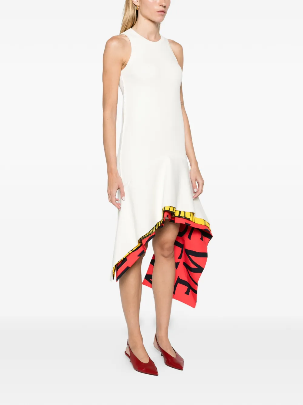 LOEWE knitted asymmetric dress Wit