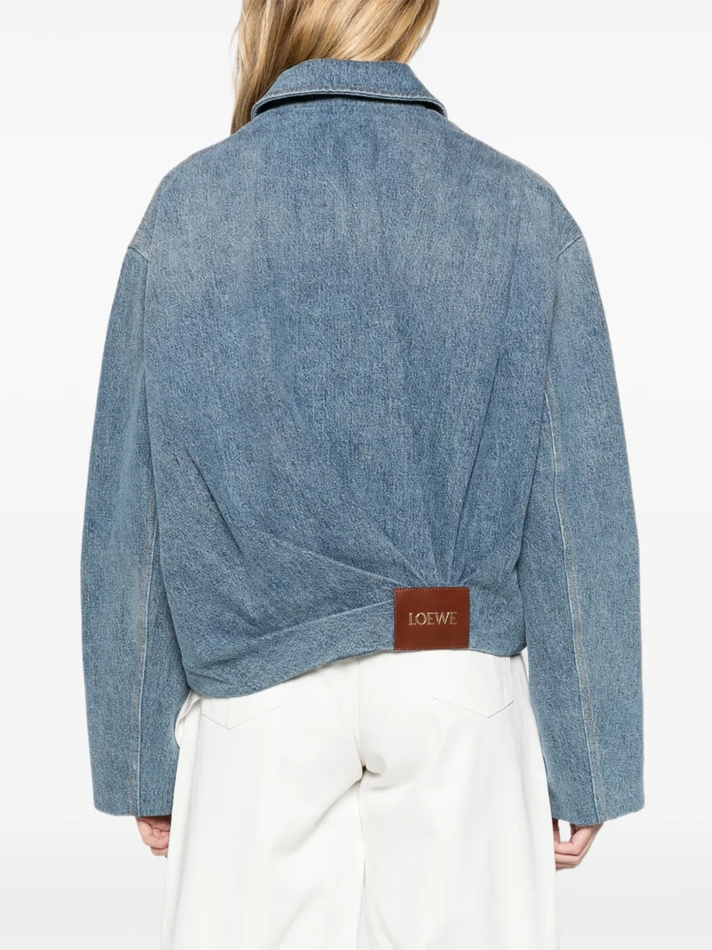 LOEWE draped jacket in denim Blauw