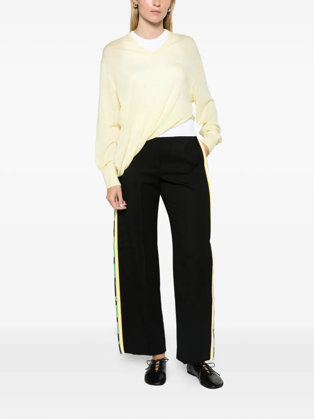 LOEWE V-neck draped sweater Geel