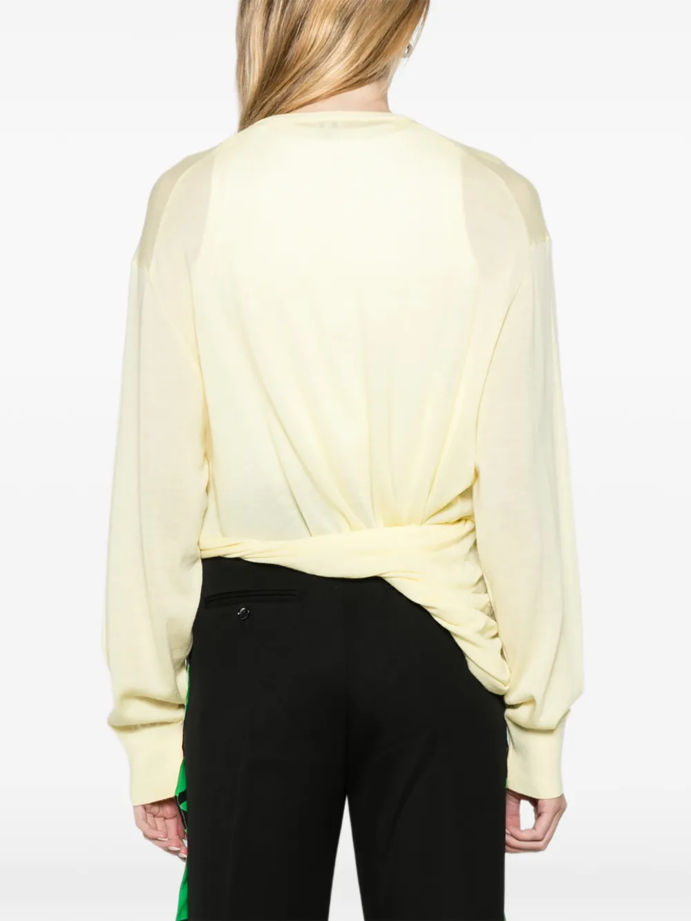 LOEWE V-neck draped sweater Geel