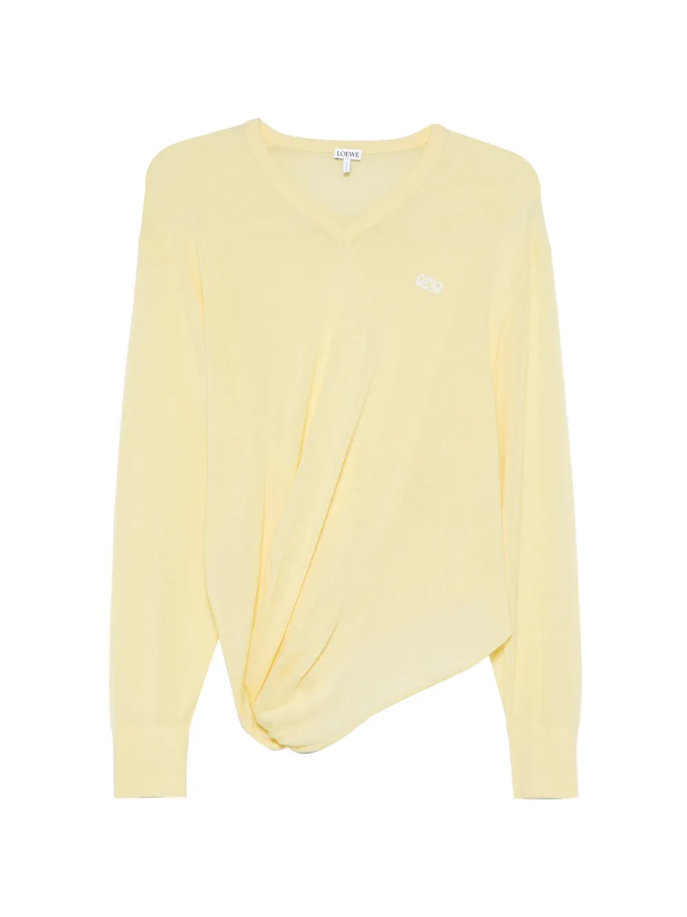 LOEWE V-neck draped sweater Geel