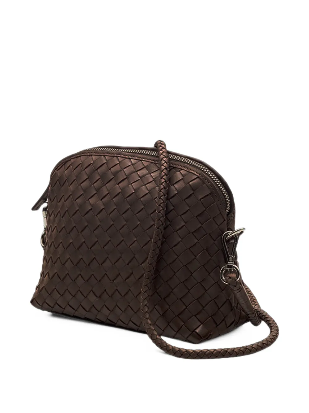 DRAGON DIFFUSION Chunky Fellini woven leather clutch bag Bruin