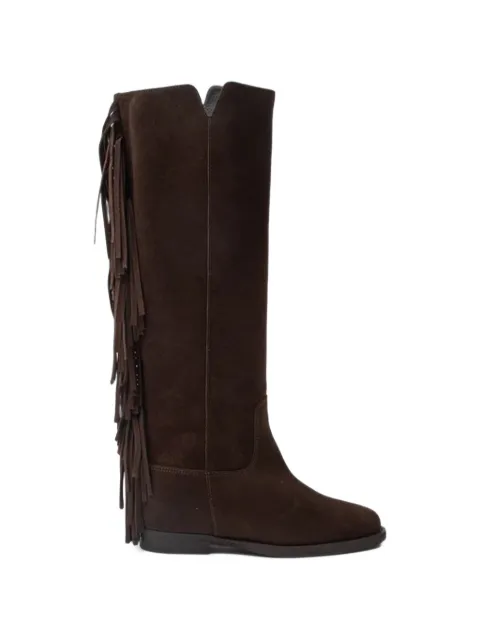 Via Roma 15 fringe-detail knee-high boots