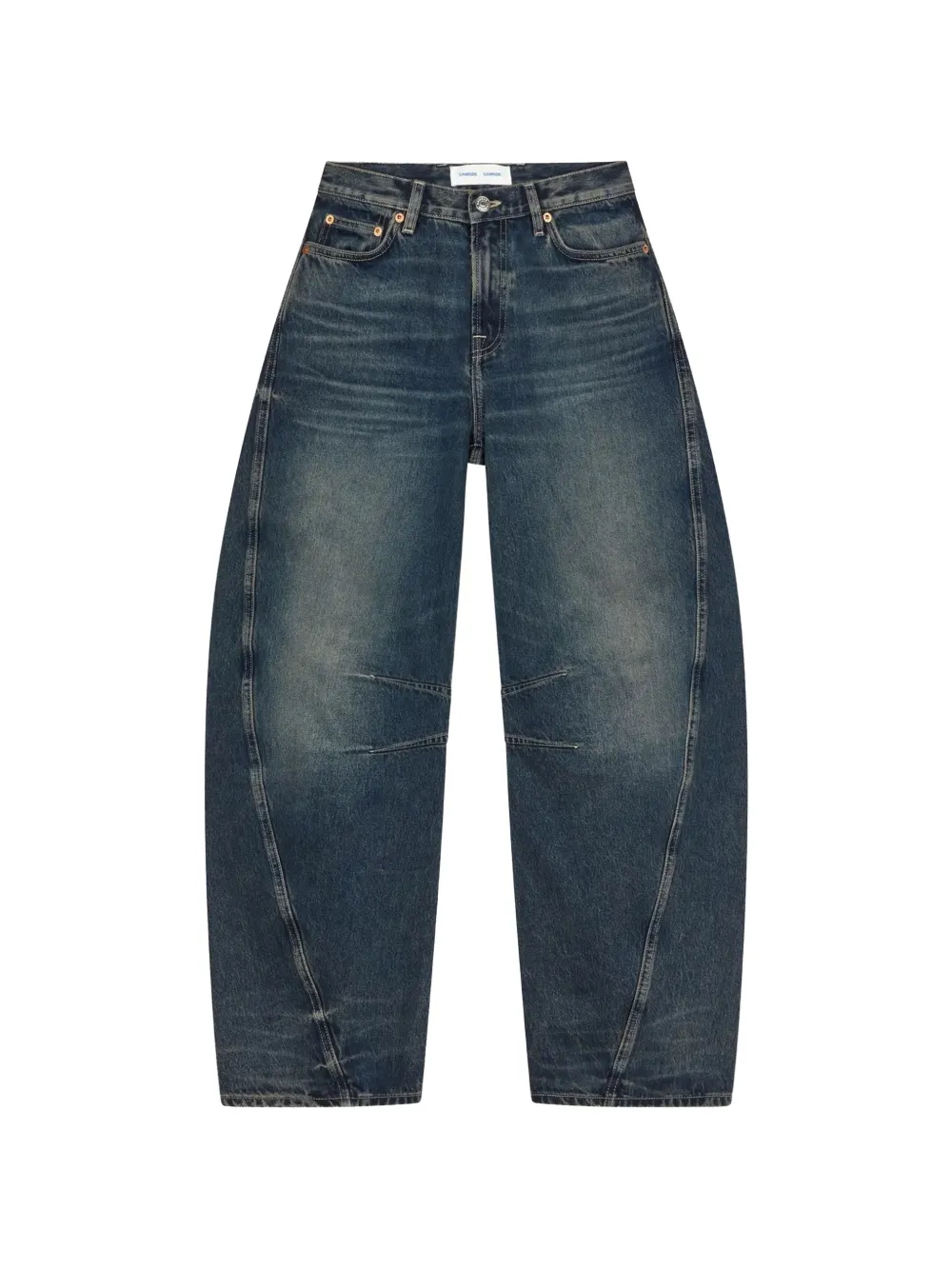 SAMSOE SAMSOE Saharpo curved-seam buckle-detail jeans - Blau
