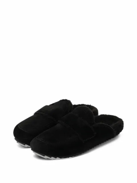 James Perse suede faux-shearling-lined mules