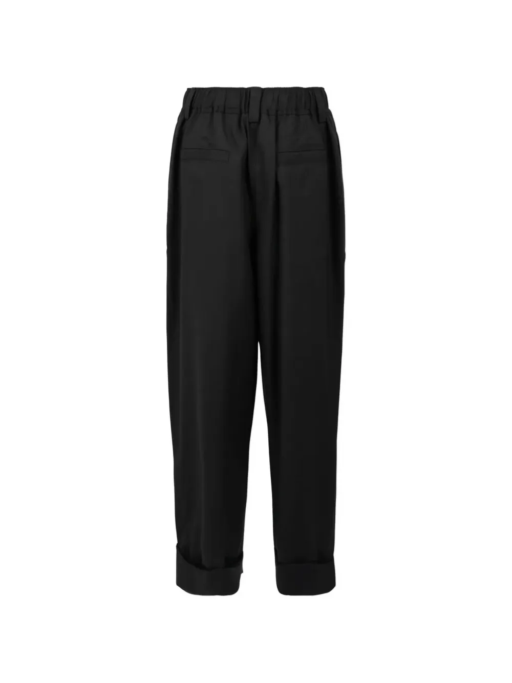 Marni pleated turn-up trousers Zwart