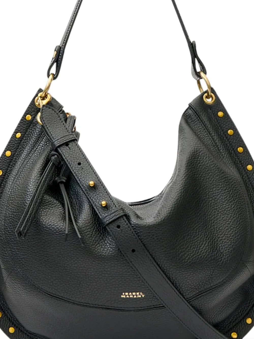 ISABEL MARANT Oskan soft L bag in grained-leather Zwart
