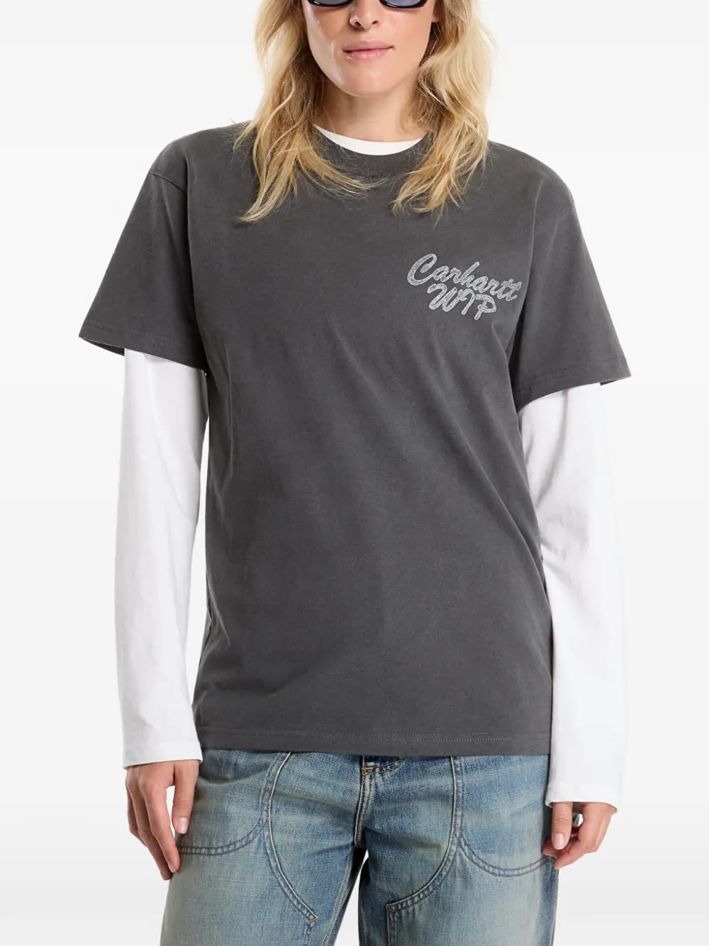 Carhartt WIP Hatching Script T-shirt Grijs