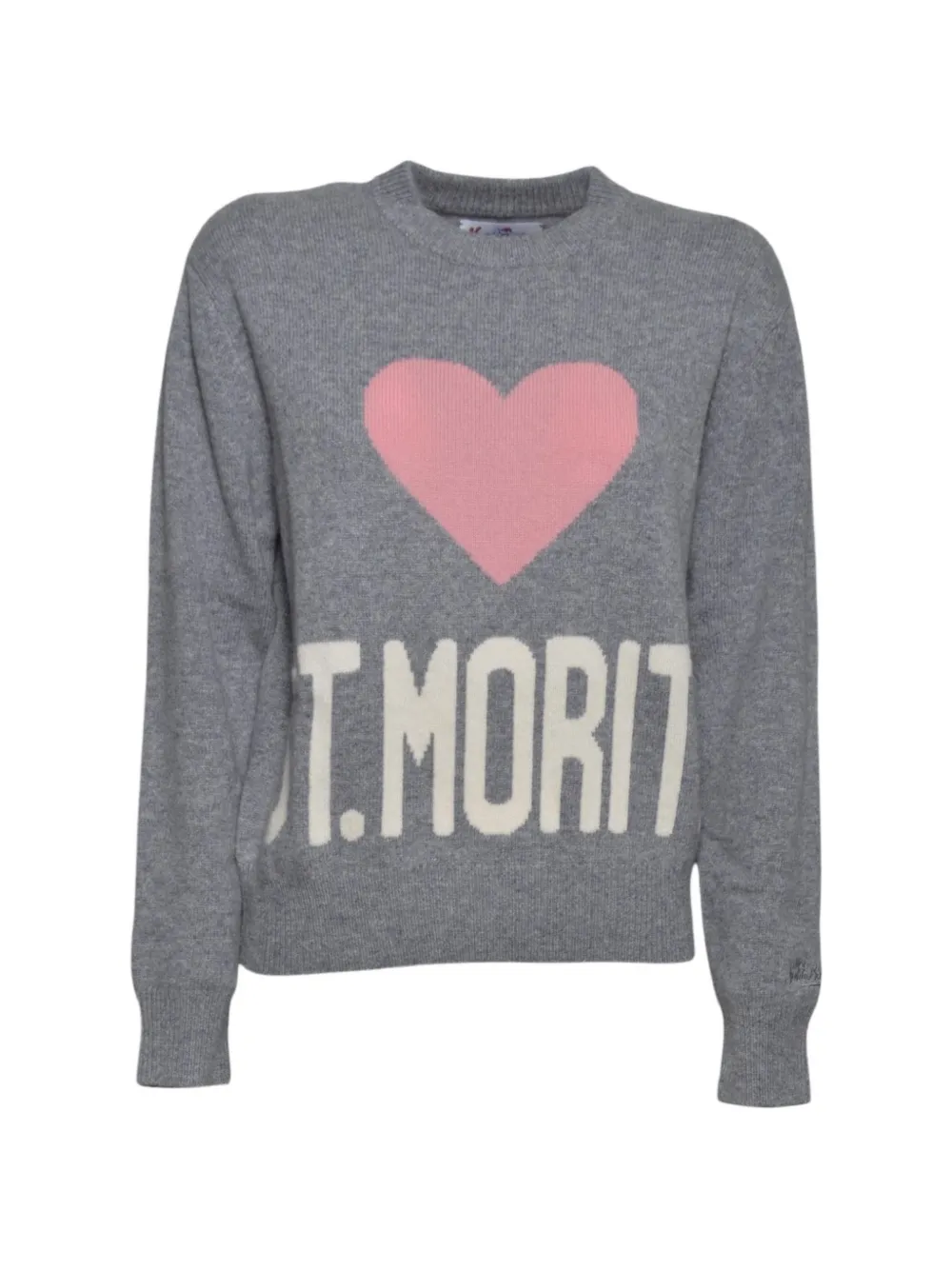 MC2 Saint Barth Kids Kyla Jr. St. Moritz heart-intarsia sweater Grijs